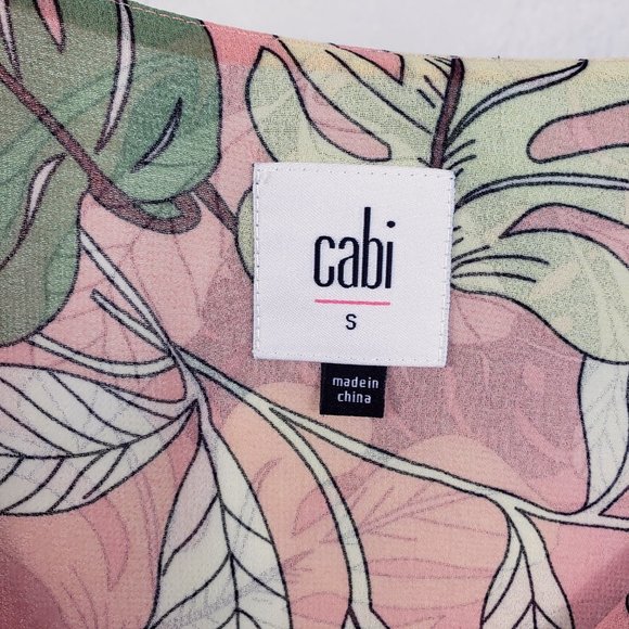 Cabi Women's Tropical Peach Sleeveless Semi Sheer Shirt Shell Blouse Tank Top - Picture 10 of 10